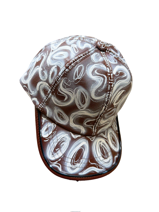 BROWN SCRIBBLE CAP